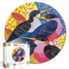 Custom Animal Jigsaw Puzzle: Owl & Floral Art (1000-Piece Round)