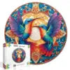 Custom Animal Jigsaw Puzzle: Owl & Floral Art (1000-Piece Round)