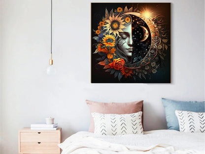 DIY Crystal Diamond Art Kit: Abstract Face, Floral & Celestial