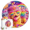 Custom Animal Jigsaw Puzzle: Owl & Floral Art (1000-Piece Round)