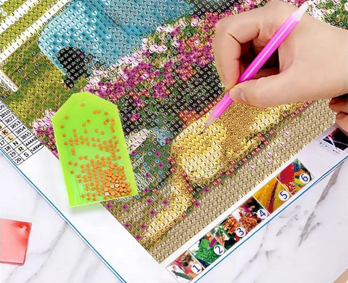 DIY Crystal Diamond Art Kit: Abstract Face, Floral & Celestial