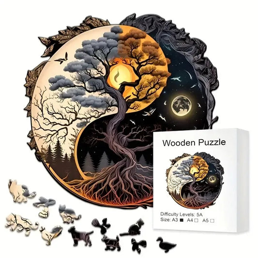 Colorful Watercolor Mushroom Wooden Puzzle | Animal Shapes