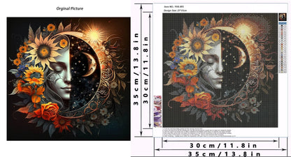 DIY Crystal Diamond Art Kit: Abstract Face, Floral & Celestial