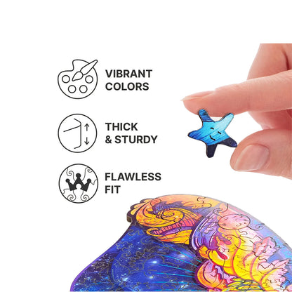 Round Peacock Wooden Jigsaw Puzzle - Irregular Animal Shapes