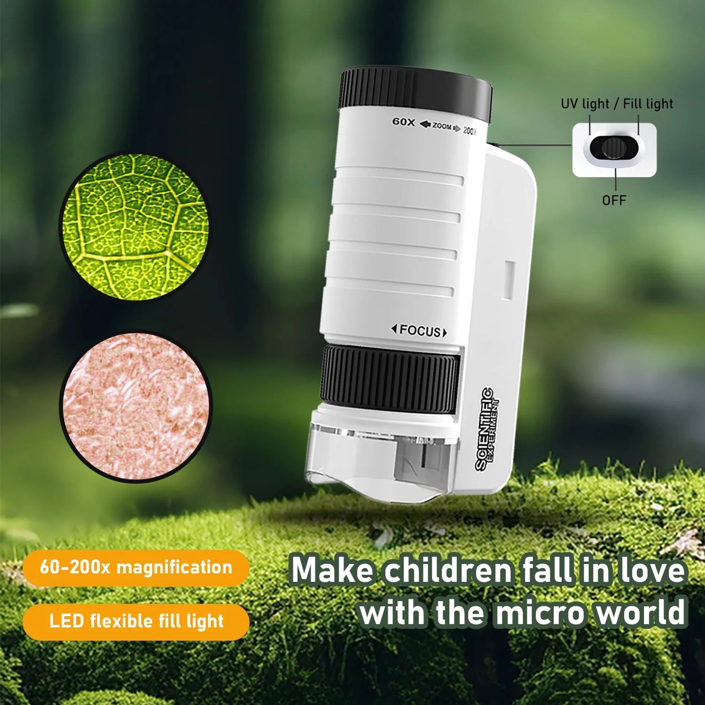 Portable Handheld STEM Microscope for Kids & Adults - CELEBRATE50 for 50% OFF