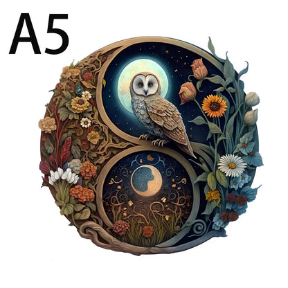 Yin-Yang Owl Wooden Puzzle | Irregular Animal Shapes DIY Gift