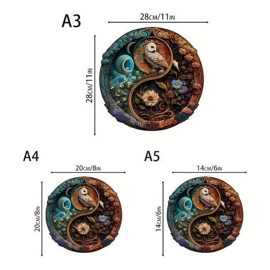 Yin-Yang Wooden Jigsaw Puzzle | Irregular Animal Pieces