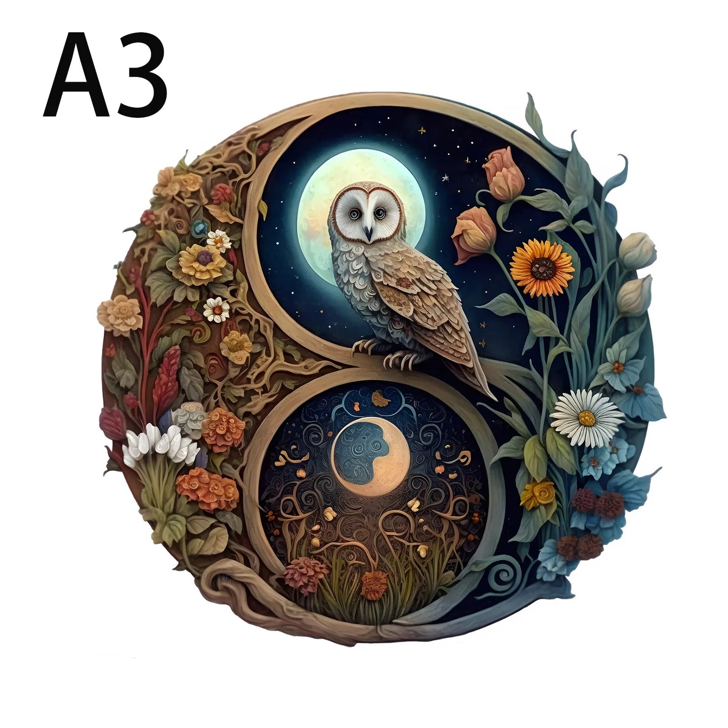 DIY Wooden Owl Yin Yang Puzzle - Unique Animal Shapes Gift