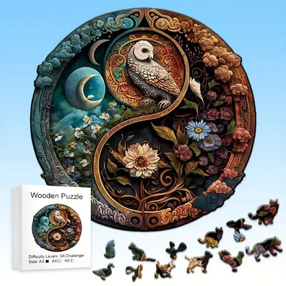 Yin-Yang Wooden Jigsaw Puzzle | Irregular Animal Pieces
